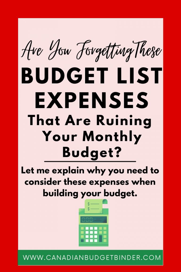 Are You Forgetting These Budget List Expenses?: May 2021 Budget Update