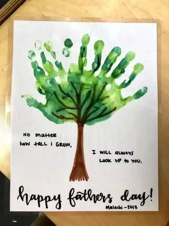 Father's Day 2021 Hand Painting Tree craft for kids.