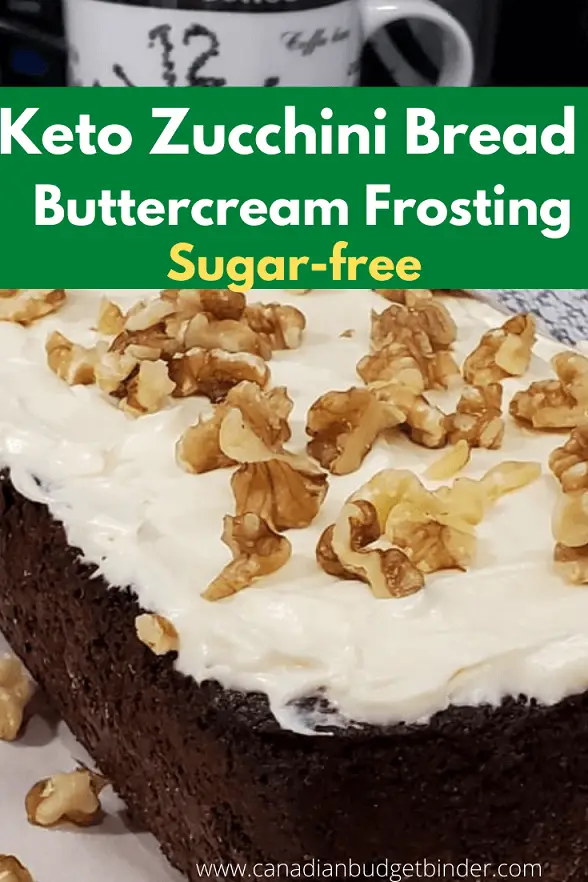 How to make Keto Zucchini Bread or loaf also known as Keto Courgette bread With Walnuts and Buttercream Frosting
