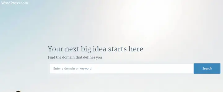 Wordpress.com domain name search