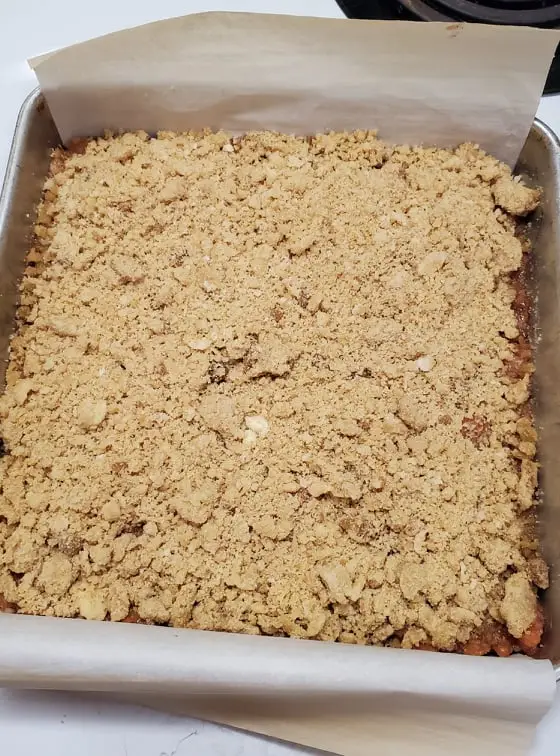 Crab Apple Pie Bars Ready For Baking In The Oven