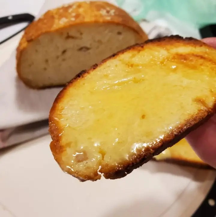 Easy Keto Fathead Bread with toasted sesame seeds toasted With Butter