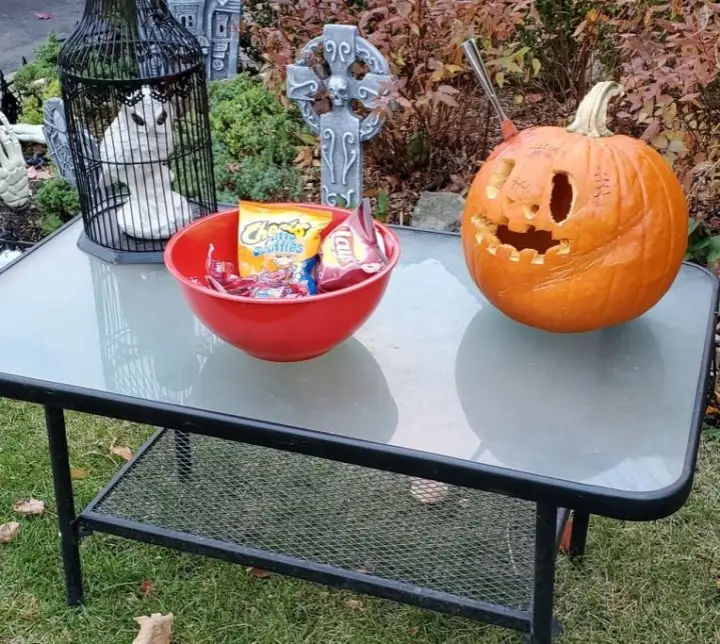 Leaving Halloween Candy On A Table On Your Property For the Kiddos