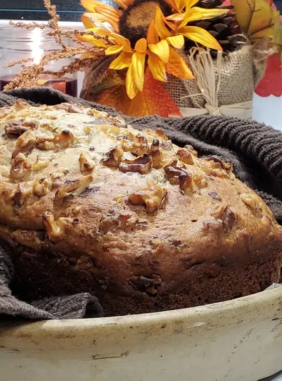 Maple Bourbon Banana Nut loaf Cooling .