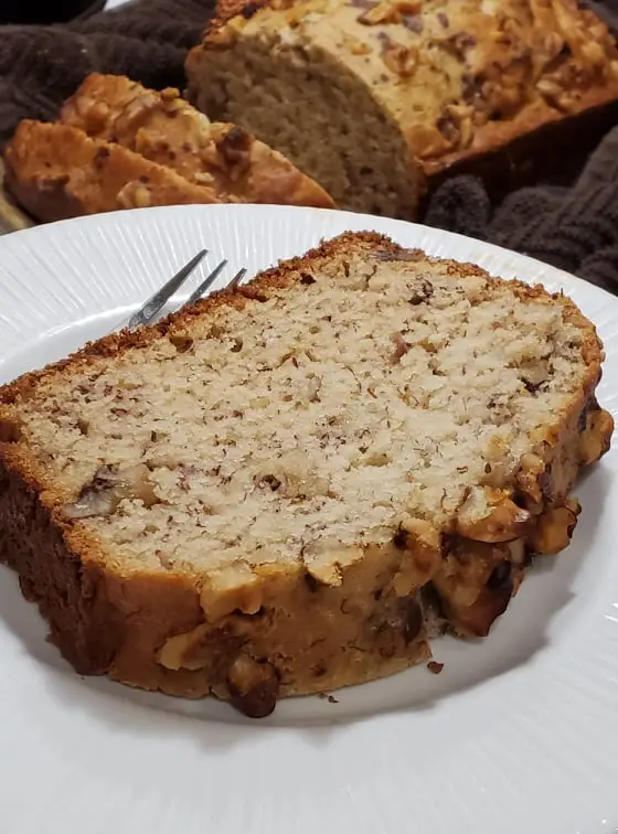 Slice of Maple Bourbon Banana Nut Loaf