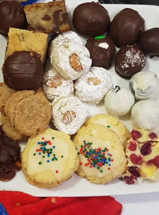 Plate of Christmas Cookies keto and non-keto Christmas cookies.