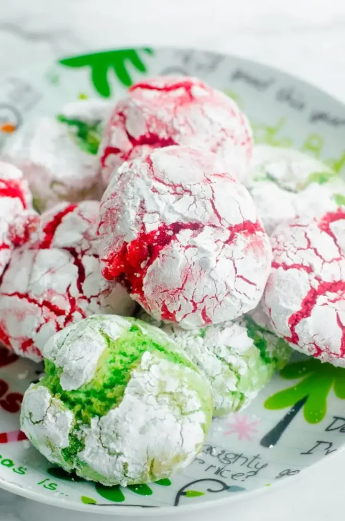 Red and Green Crinkle Easy Christmas Cookie recipes