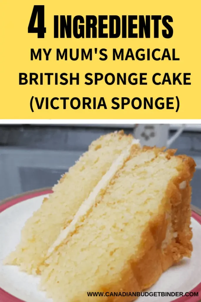 victoria sponge cake British 4 ingredient cake that my mum makes filled with cream and jam .