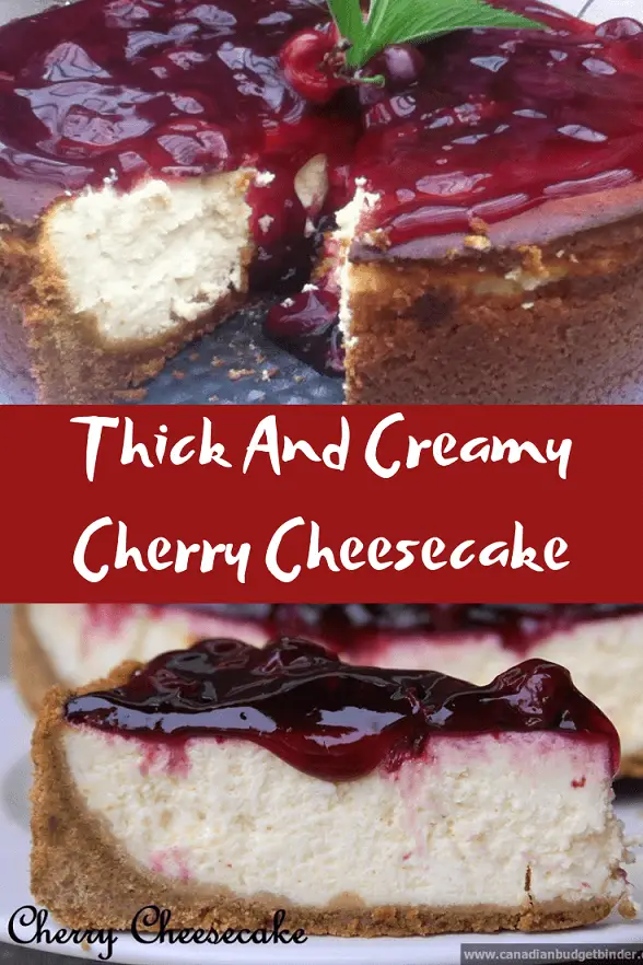 Thick and creamy cherry cheesecake wis the best cherry cheesecake you will ever make. It's so good.