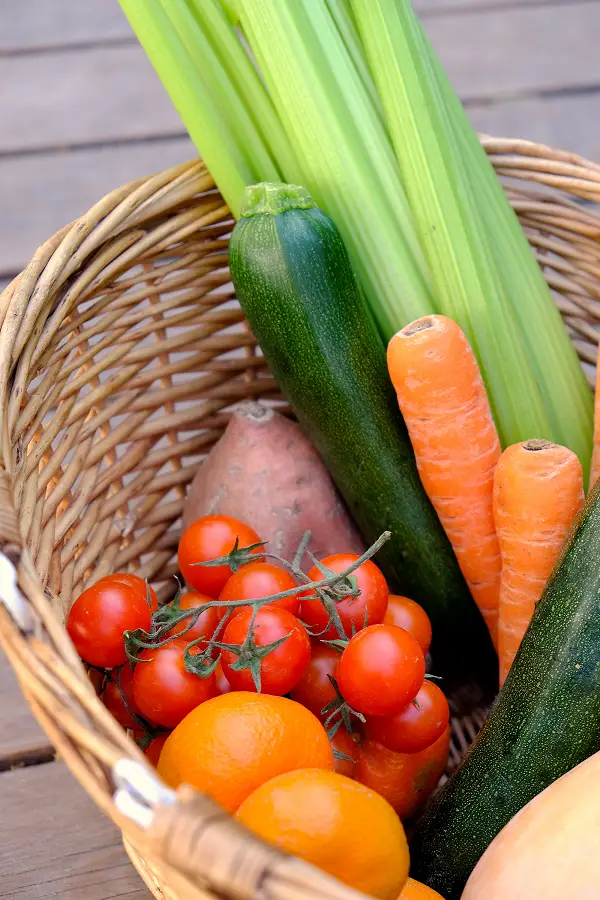 Garden Fresh Vegetables and fruit basket