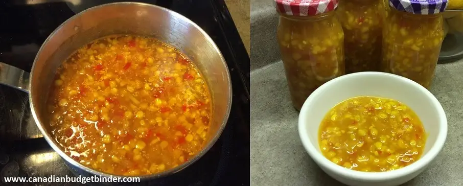 Homemade sweet corn relish in jars makes the perfect gift.