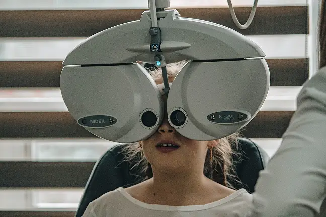 A Child getting an eye exam