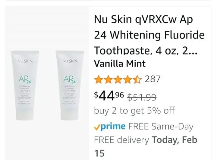 Nu Skin 24 Whitening Flouride Toothpaste