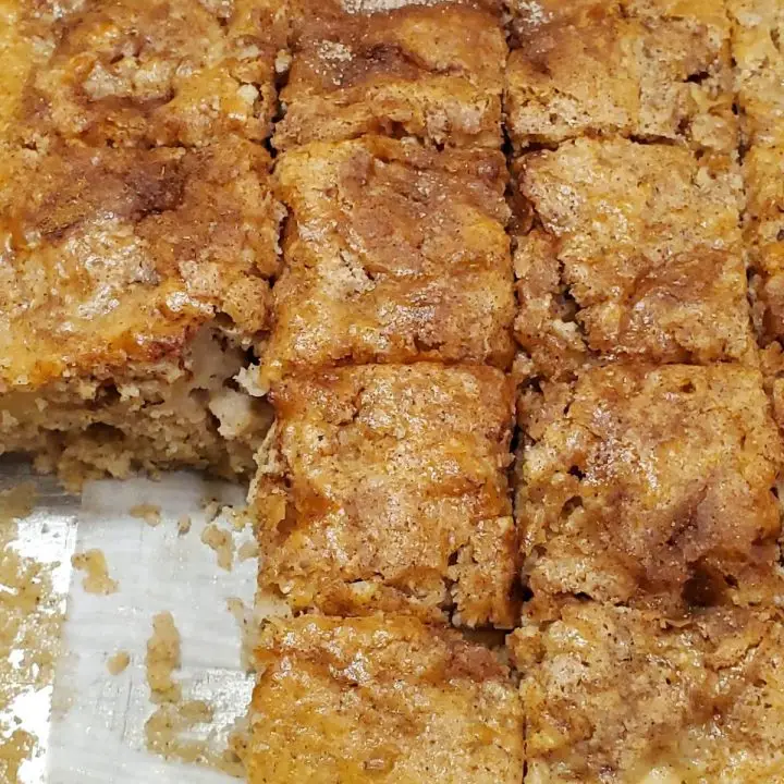 Apple Cinnamon Coffee Cake Cut Into Snack Size Portions