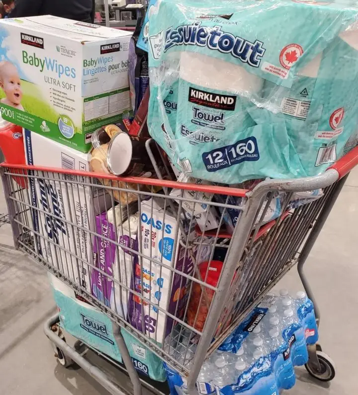 Full Shopping Cart At Costco Buying only Sale Items or Cheaper Than The Grocery Store Products