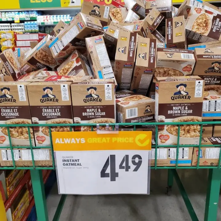 Quaker Instant Oatmeal at Food Basics May 2022