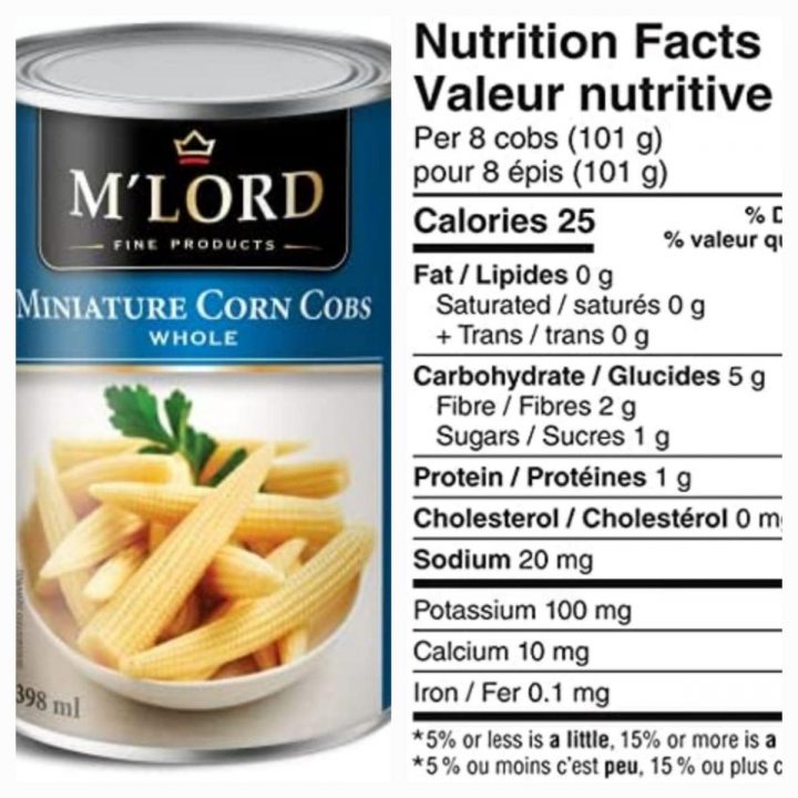 A can of mini corn cobs by M'Lord for a keto and low-carb diet.
