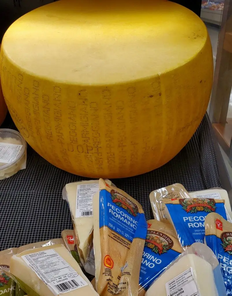 Reggiano Parmigiano Cheese Wheel with Romano Cheese Wedges
