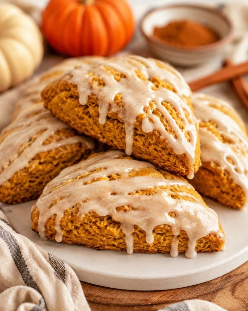 Pumpkin Scones with Pumpkin Spice Icing