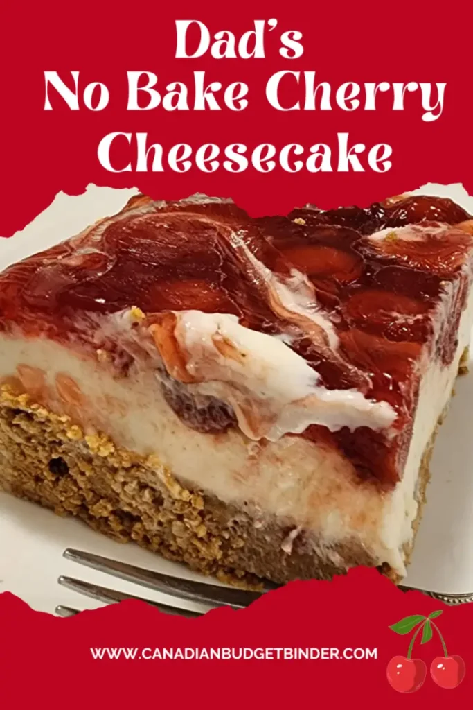 No Bake Cherry Cheesecake Slice