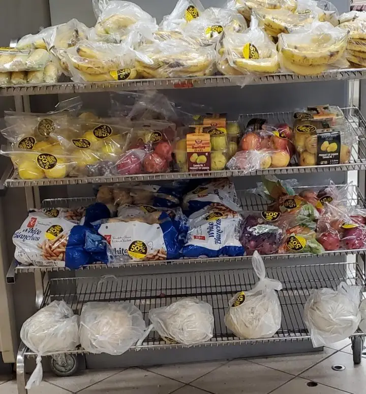 Reduced produce rack