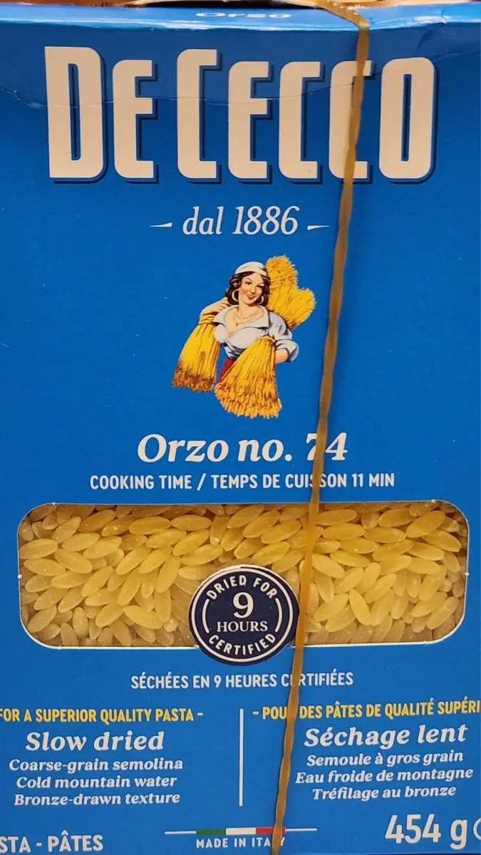 De Cecco Orzo no 74 pasta