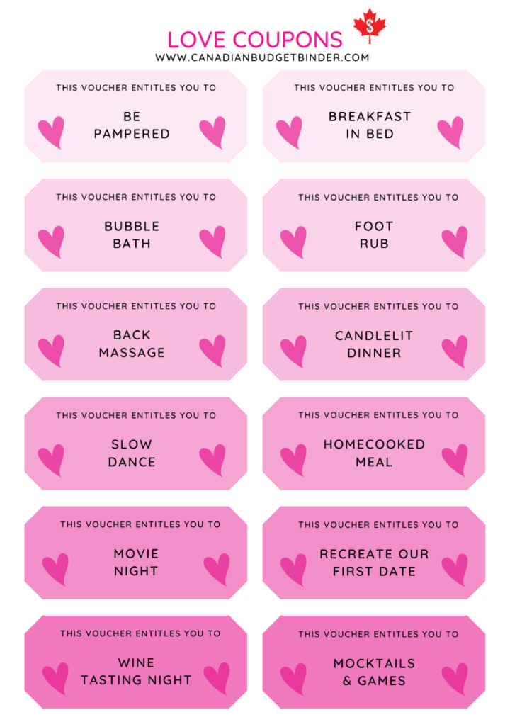 Valentine's Printable coupons