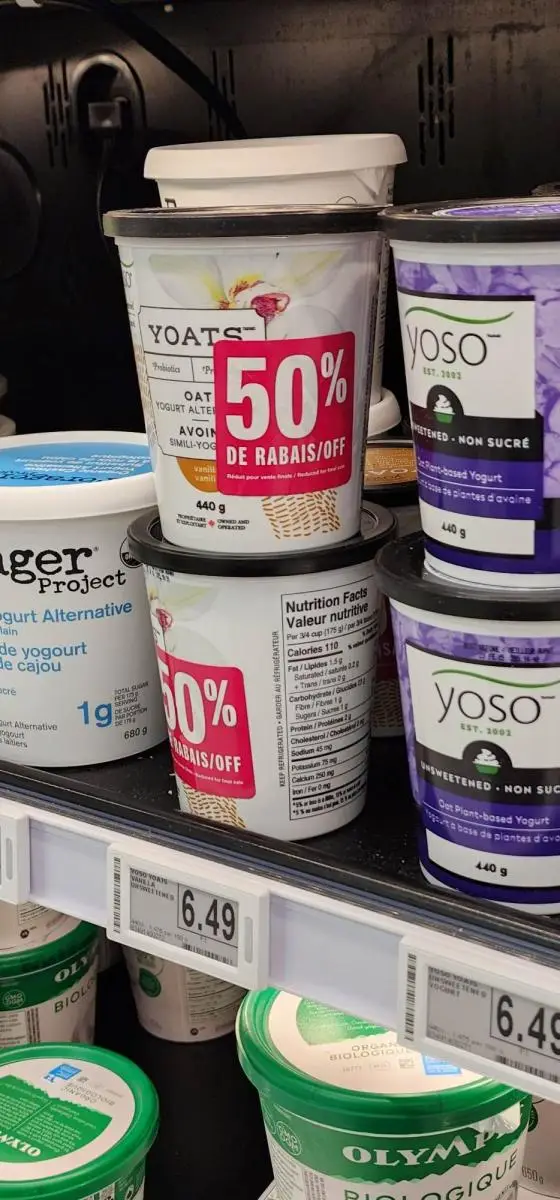 Grocery discounts on yogurt tubs at Zehrs