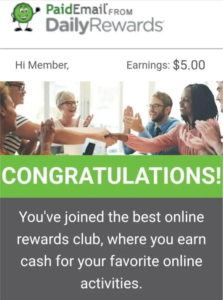 Daily Rewards Congratulations