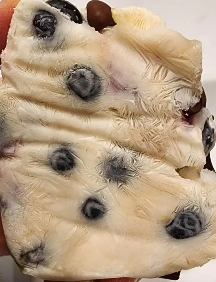 Frozen product without the chocolate coating on top.