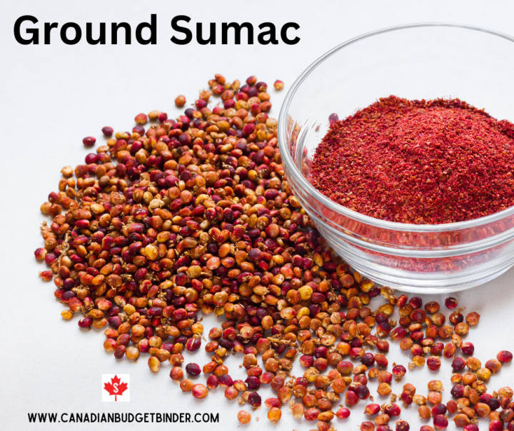 Whole and ground sumac spices