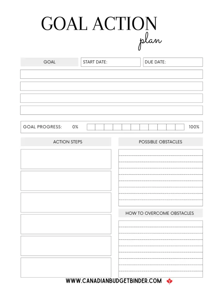 Student Goals Action Plan