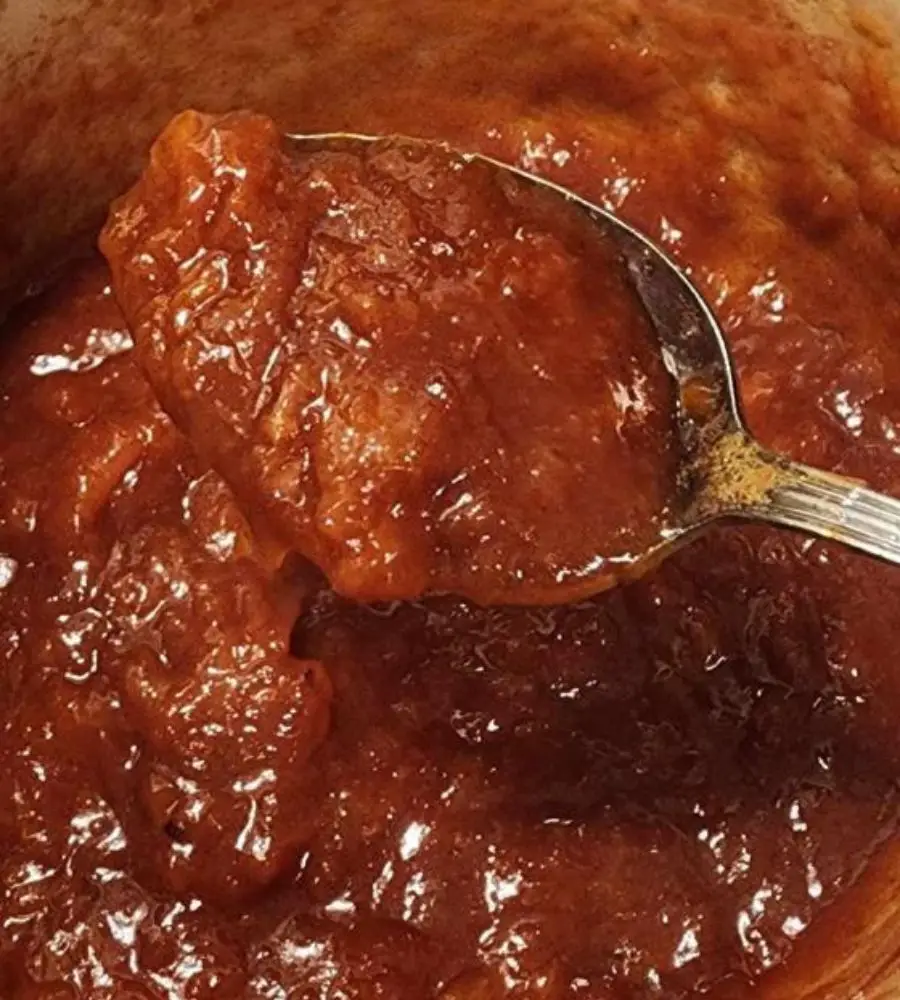 Homemade Peach Pie Jam Filling made from scraps.