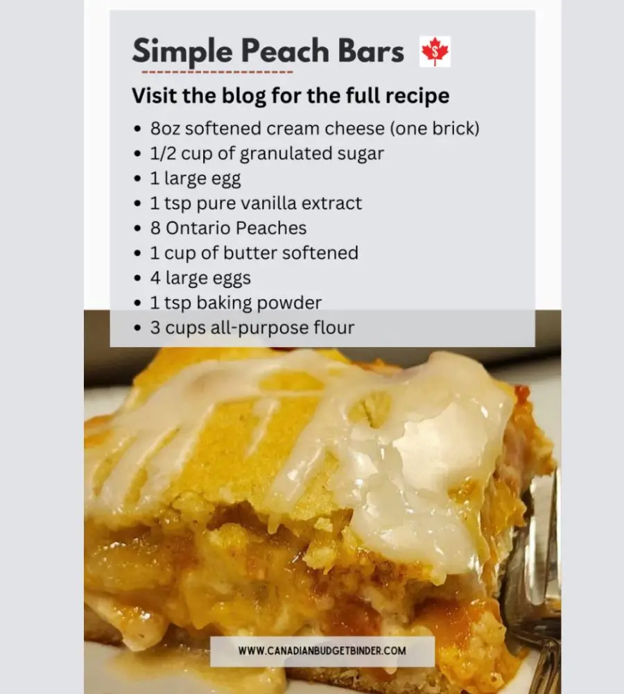 Easy Peach Bars Recipe With Ontario Peaches