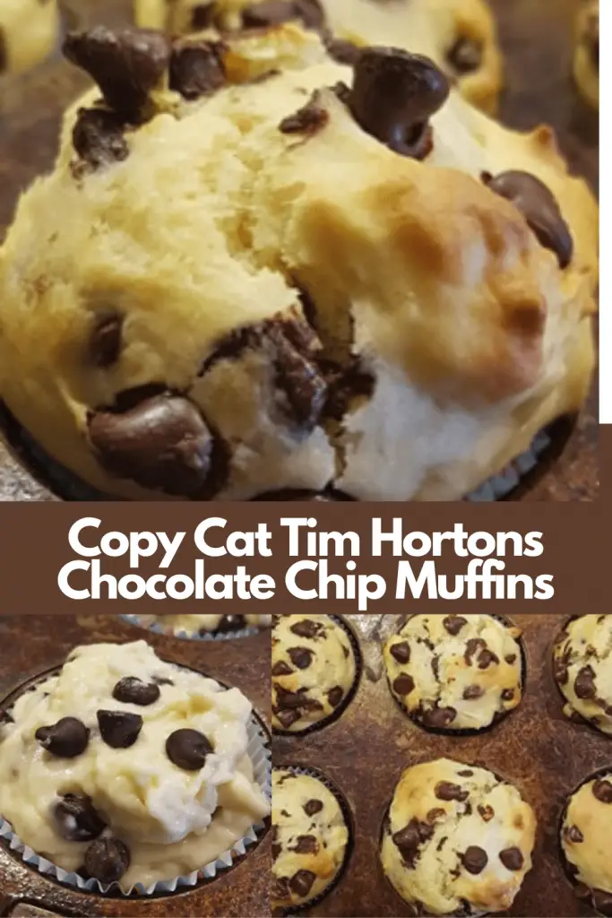 Copy Cat Tim Hortons Chocolate Chip Muffins made at home for a fraction of the cost.