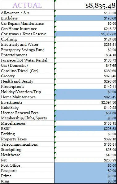 November 2023 Monthly Actual Budget