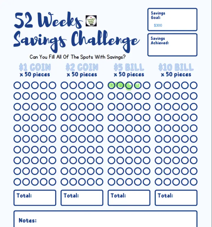 Jr CBB 52-week Savings Challenge 2024