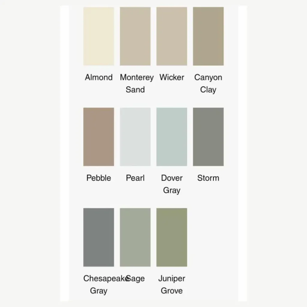Gentek Canada Board and Batten Colours