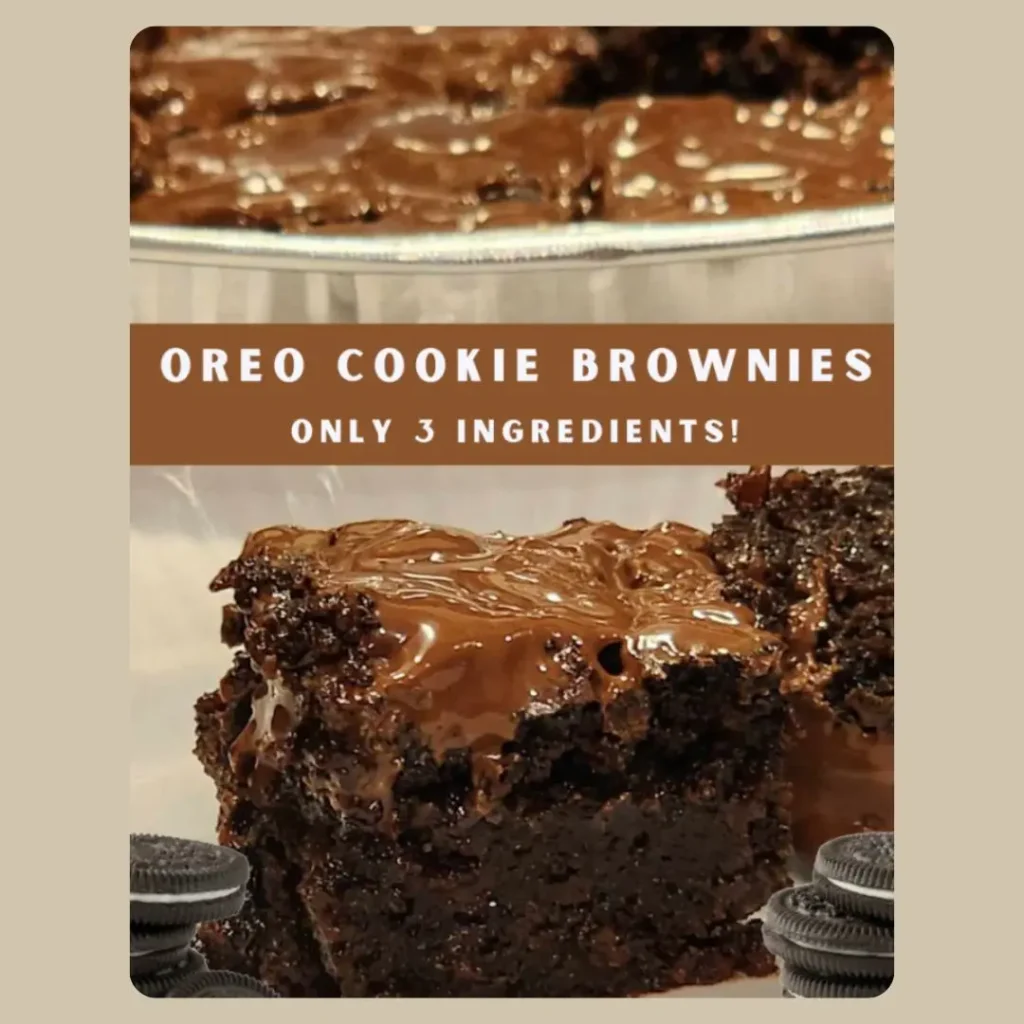 Easy Oreo Cookie Brownies with 3 Ingredients