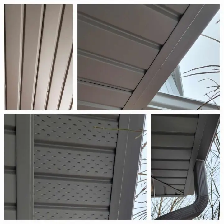 New Board and Batten Vinyl siding, soffits, fascia, and eaves