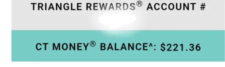 Canadian Tire CT Money Balance September 2024