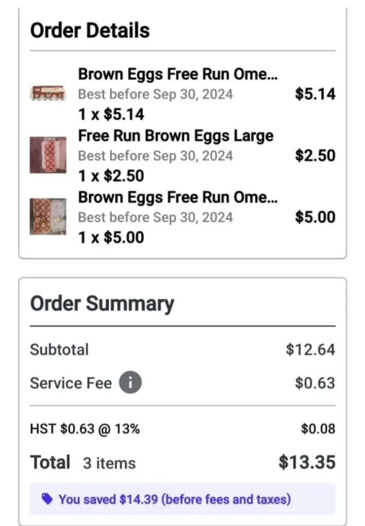 September 2024 Flashfood Order For Eggs