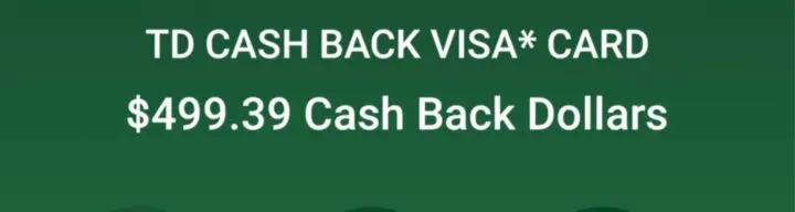 TD Visa Cash Back Dollars