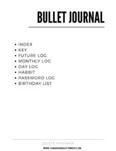 Bullet Journal 25 pages preview
