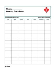 Grocery Price Book preview