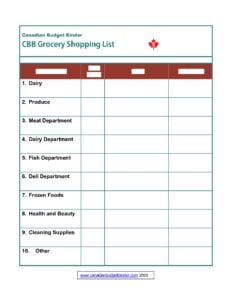 Grocery Shopping List preview
