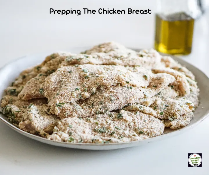 Coated Chicken Breast Cutlets On A Plate