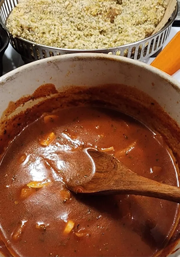 Pot of Italian Marinara Sauce