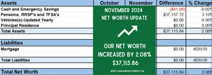 Networth Update November 2024 Budget