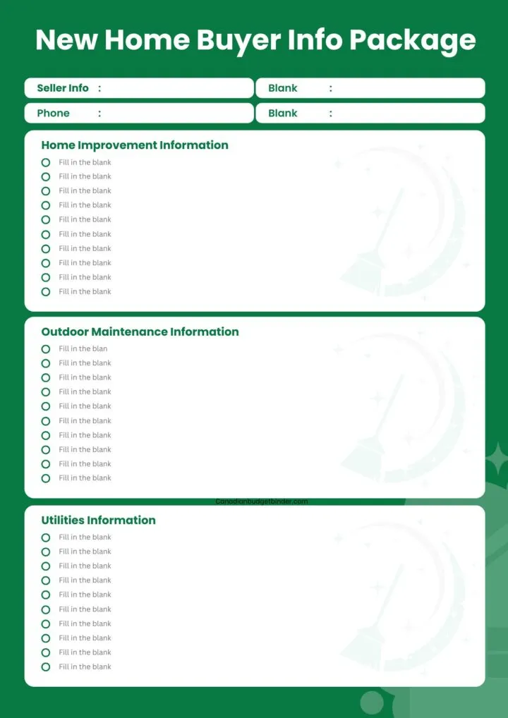 Printable New Home Buyer Info Package 2